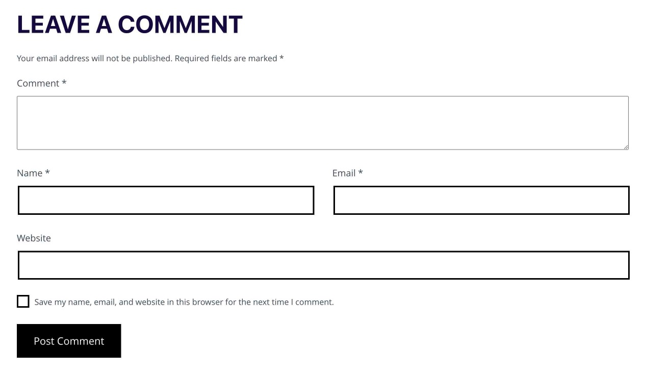 default wordpress comment form default wordpress comment form